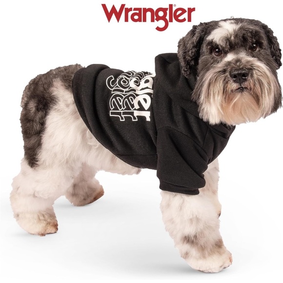 Wrangler Dog Hoodie - Fleece Dog Sweater with Leash Hole, Cold Winter Sweatshirt - Picture 2 of 14